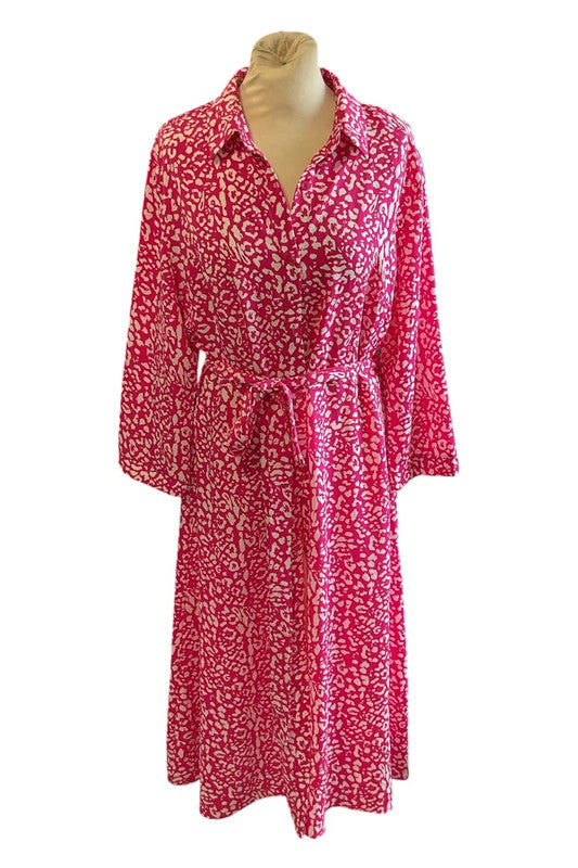Emily &Me Dress pink print maxi size 12 9845DUF