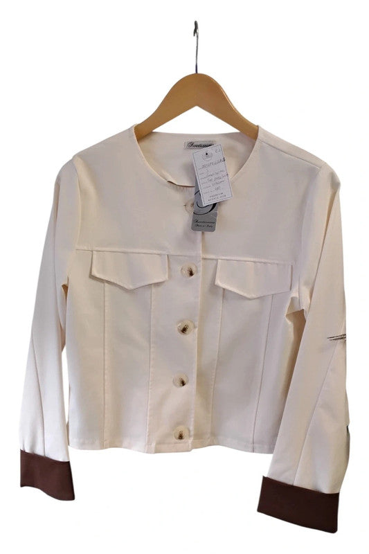 Two piece Sweetissima jersey suit  cream  size S 9856MG