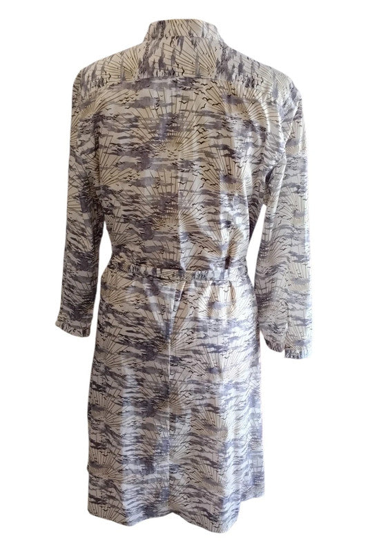 Magee Dress Cream Print Sz 12 9862HGI
