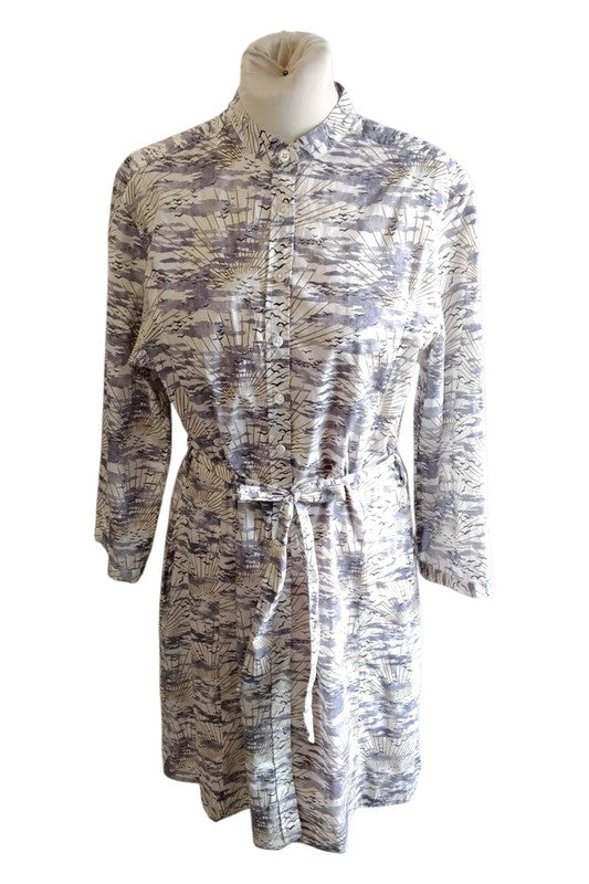 Magee Dress Cream Print Sz 12 9862HGI