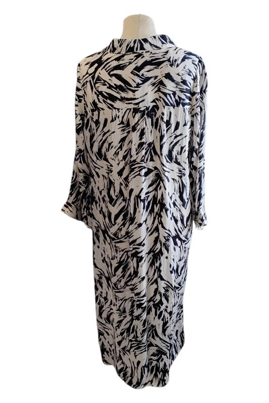 Part Two Dress Cream Print Sz 38/10 9863HGI