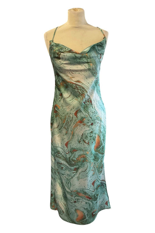 Missguided Dress green multi size 10 9854ADE