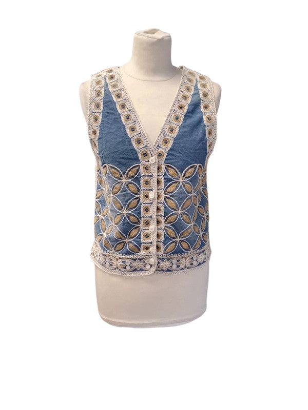 Noa jacket ( vest ) blue and white, size S, 9914MG