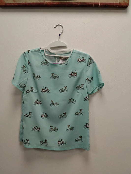 Sugarhill Top Mint print Sz 8 9922AMU