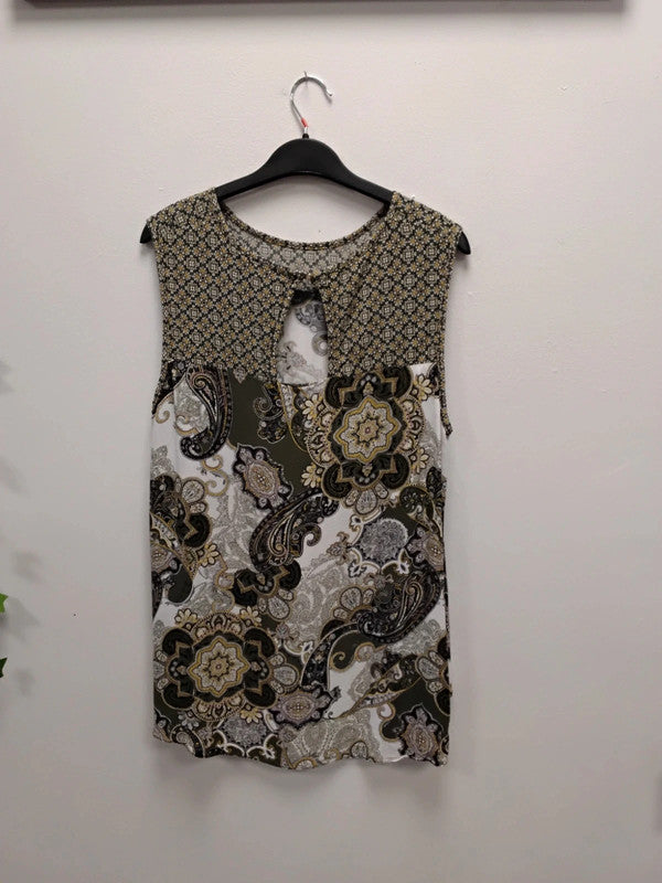 Wallis Top Olive Print Sz 16 9939AMK