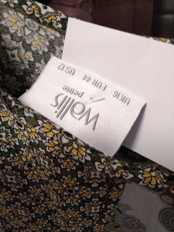 Wallis Top Olive Print Sz 16 9939AMK
