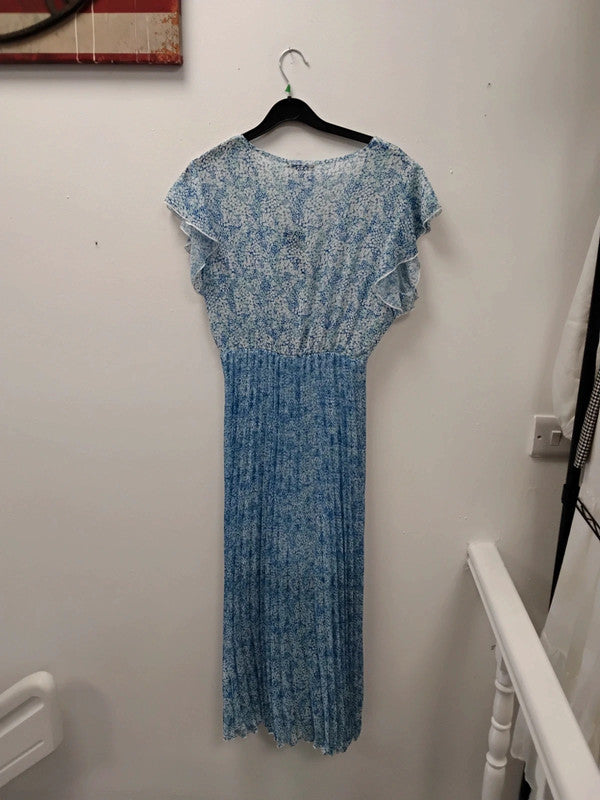 Papillonne Dress Blue Print Sz M 9930AFD