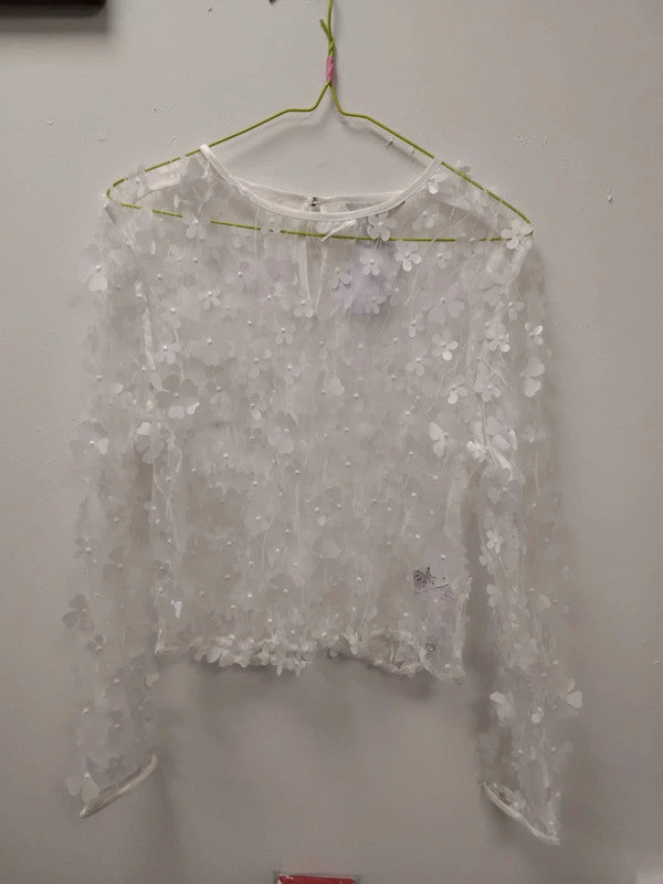 Next Sheer Top White Sz 12 9932JC