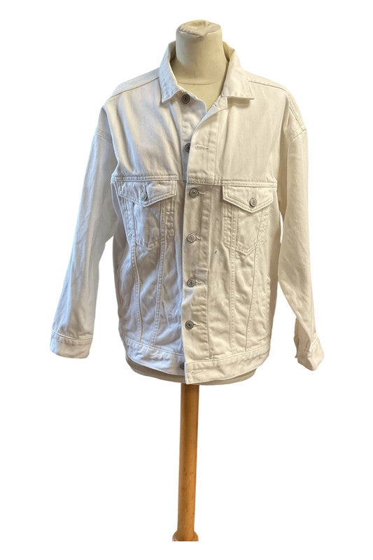 H&M denim jacket white, size XS, 9966AMU