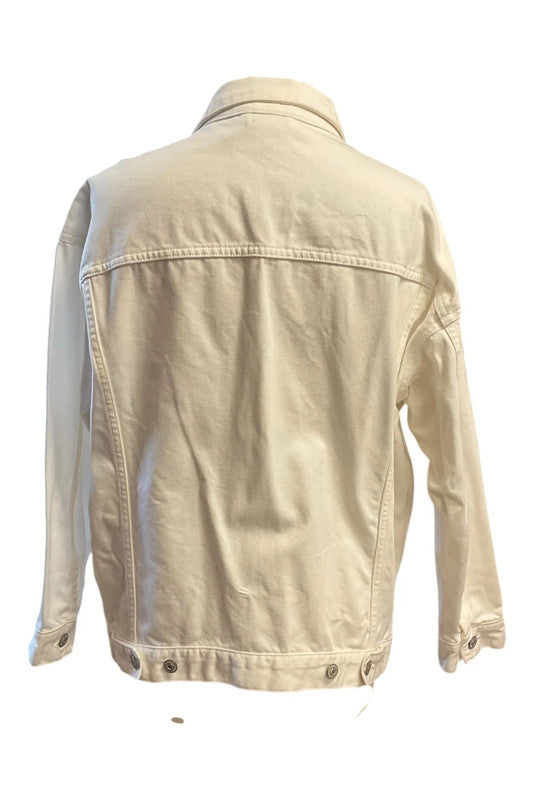 H&M denim jacket white, size XS, 9966AMU