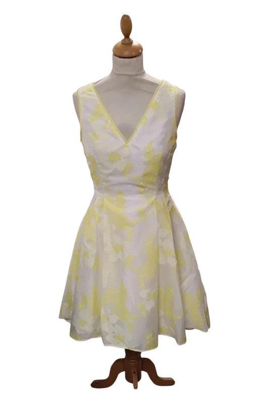 Coast Dress Yellow&White Sz 8 10001ANN