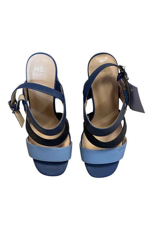 M&S sandals blue and navy Size UK4