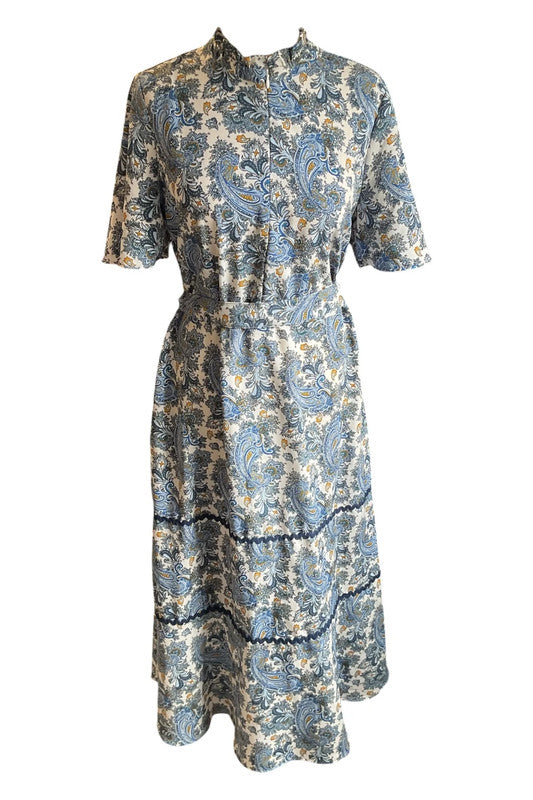 Next Dress blue print size 12 10058KG