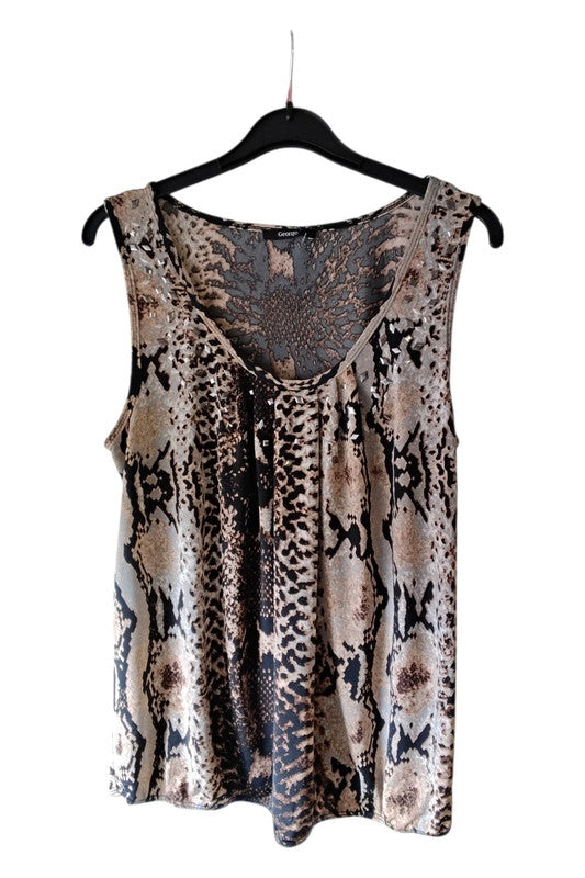 George Top Brown Print Sz 12 10054KG