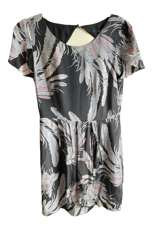 Oasis Dress black print size 10 10047BB