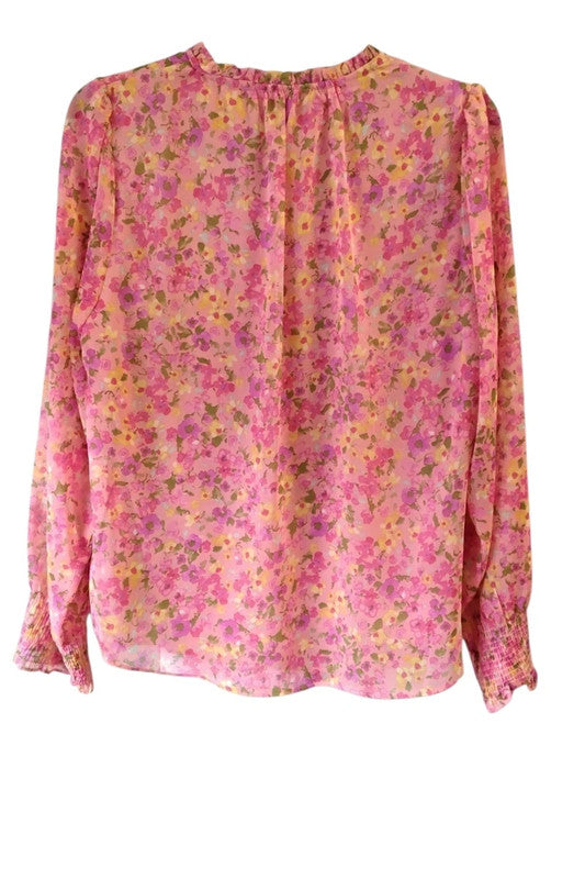 Marina Kaneva top pink and multicolor Size S 10064OMC