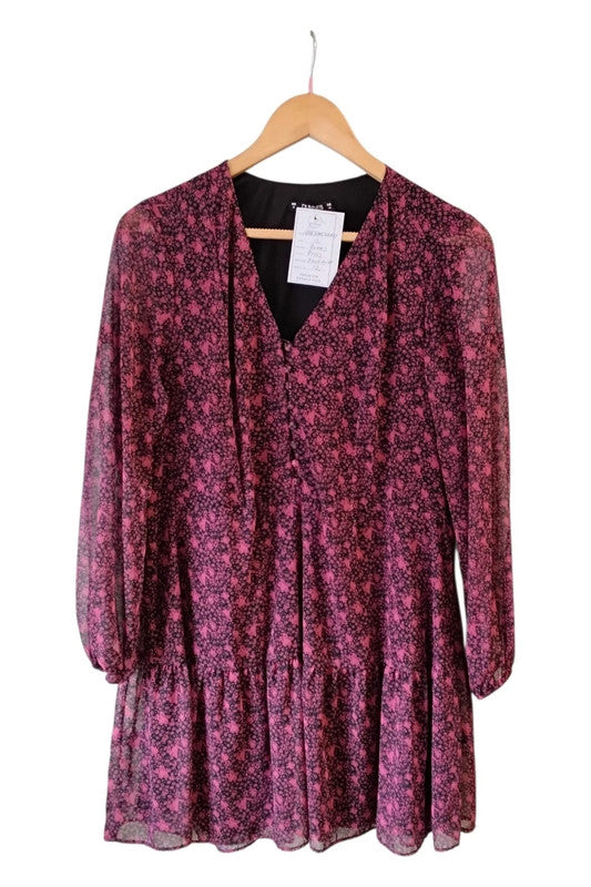 Dunnes dress black print Size 12 10063OMC