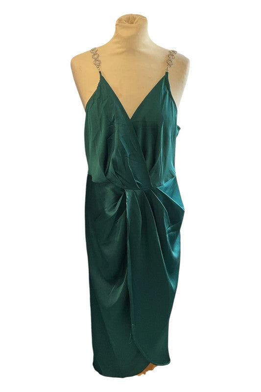 Quiz Dress green midi size 16 6970RM