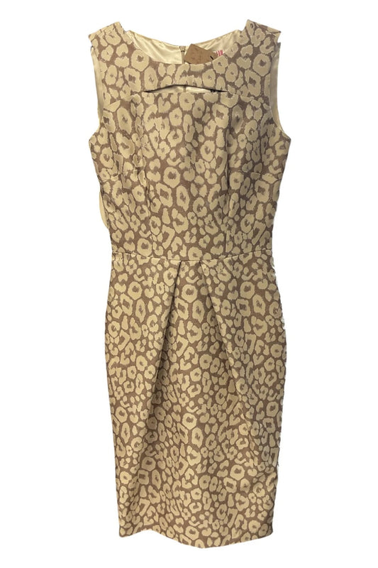 Fran Jane Dress beige print midi  size XS 5150JL