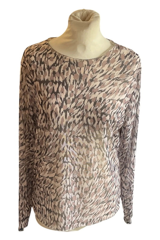 Papaya Top leopard print long sleeve  size 16 5308MM