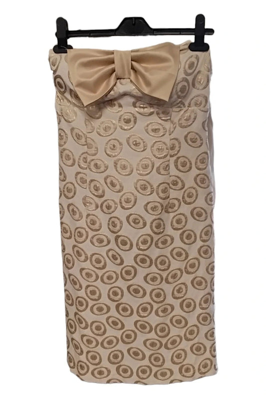 Woona London dress gold and cream Size 12 5169