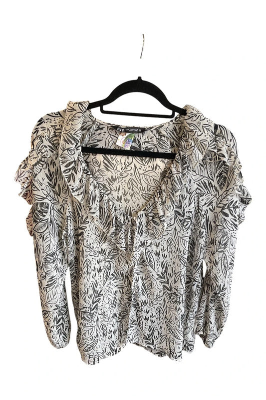 Zara blouse black and white Size XS 537CDC