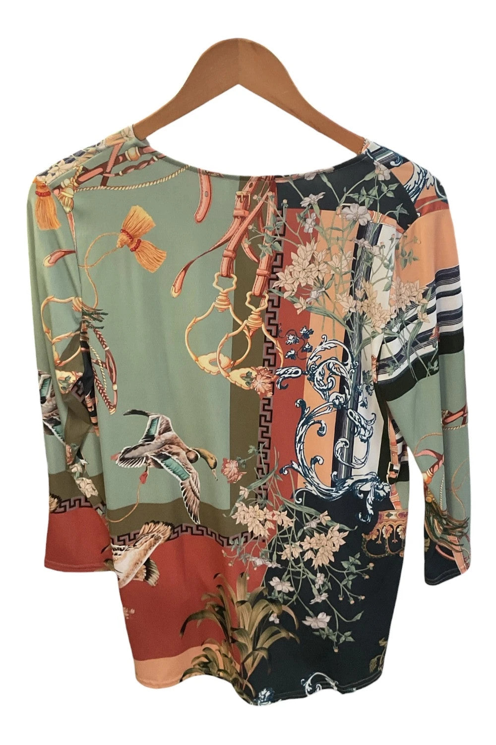 J’aime La Vie  blouse green and multicolour One size (M) 10082ANN