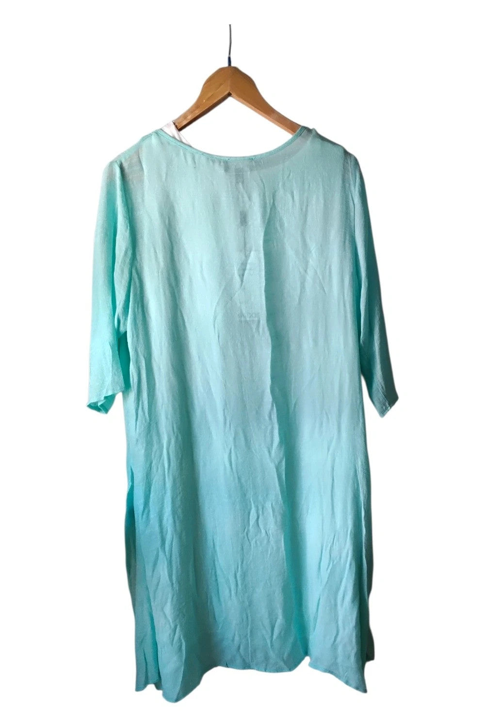 Saloos 2Pc Cardi  Dress White Teal Sz 14 10089RBO