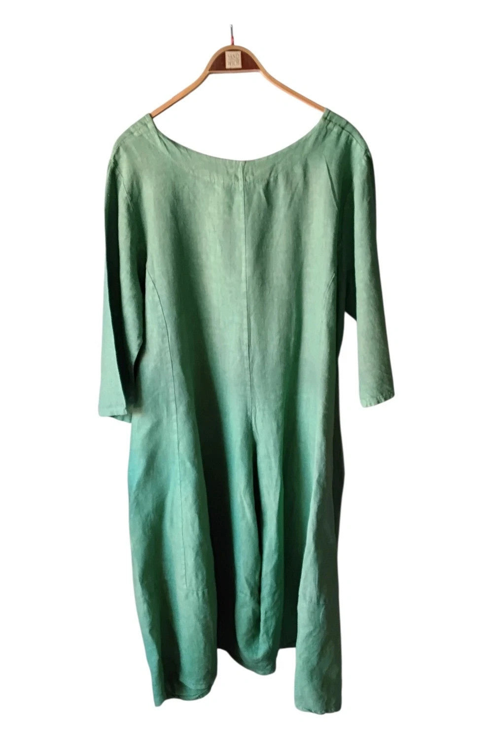Vera Tucci 100% linen Dress Green Sz XL[one size) 10090MLY