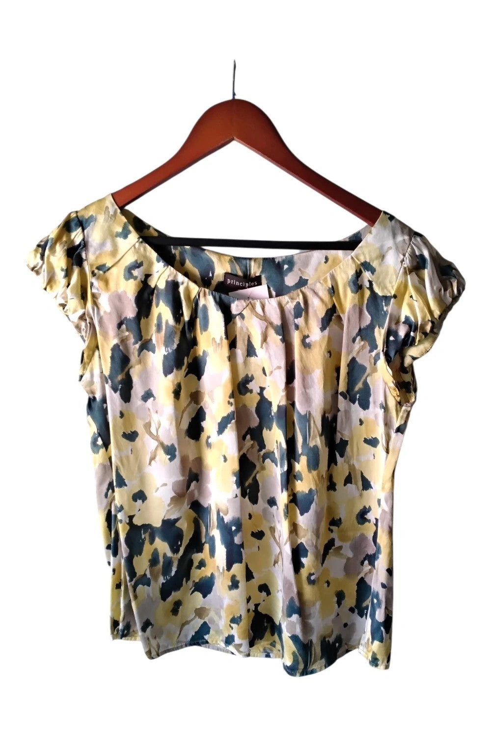 Principles Top 100%silk Yellow Sz 14 10078ANN
