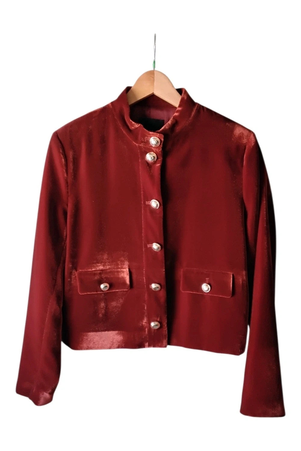 Mango Velvet Jacket Burnt Orange Sz XL 10070OMC