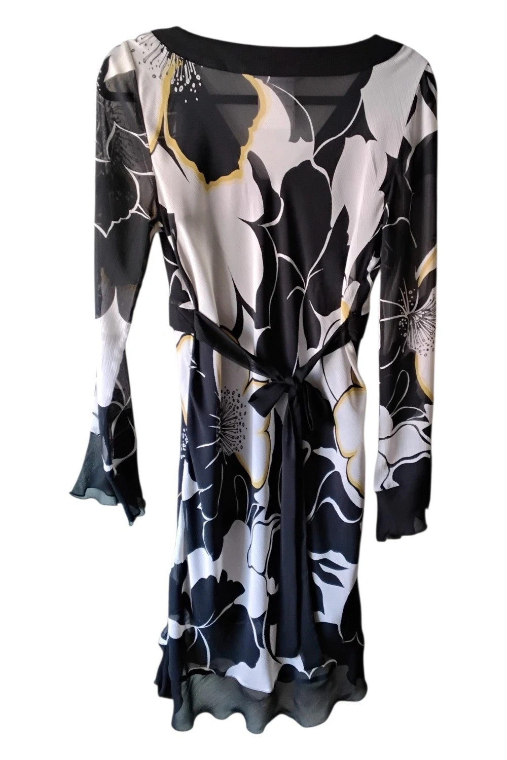 Principles Dress Black Print Sz 12 10096ADE