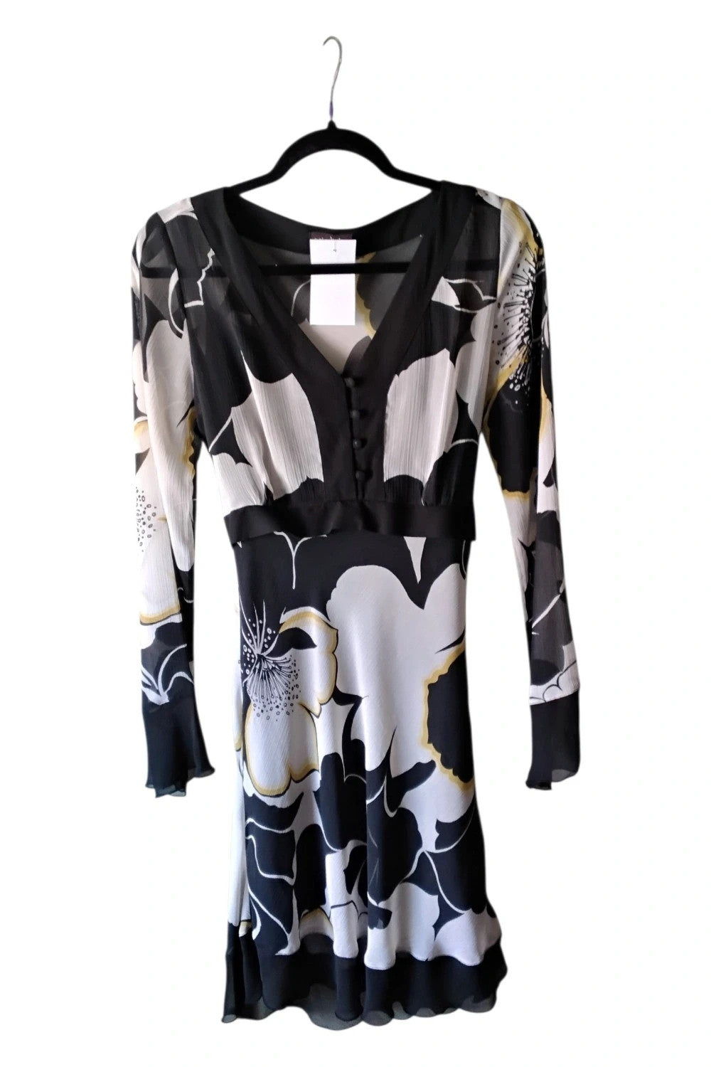 Principles Dress Black Print Sz 12 10096ADE