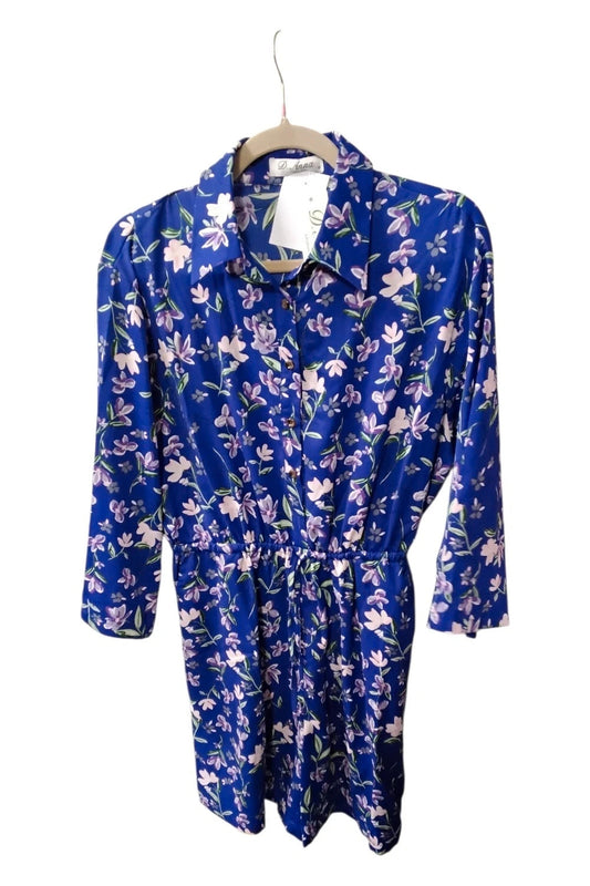 D. Anna Playsuit Blue Print Sz 12 10102SCA