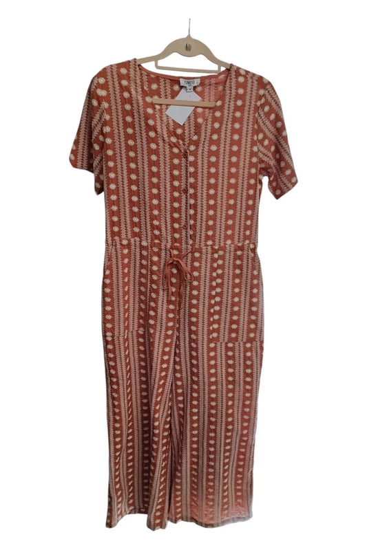 Ciminy Jumpsuit Brown Sz M 10120AOB