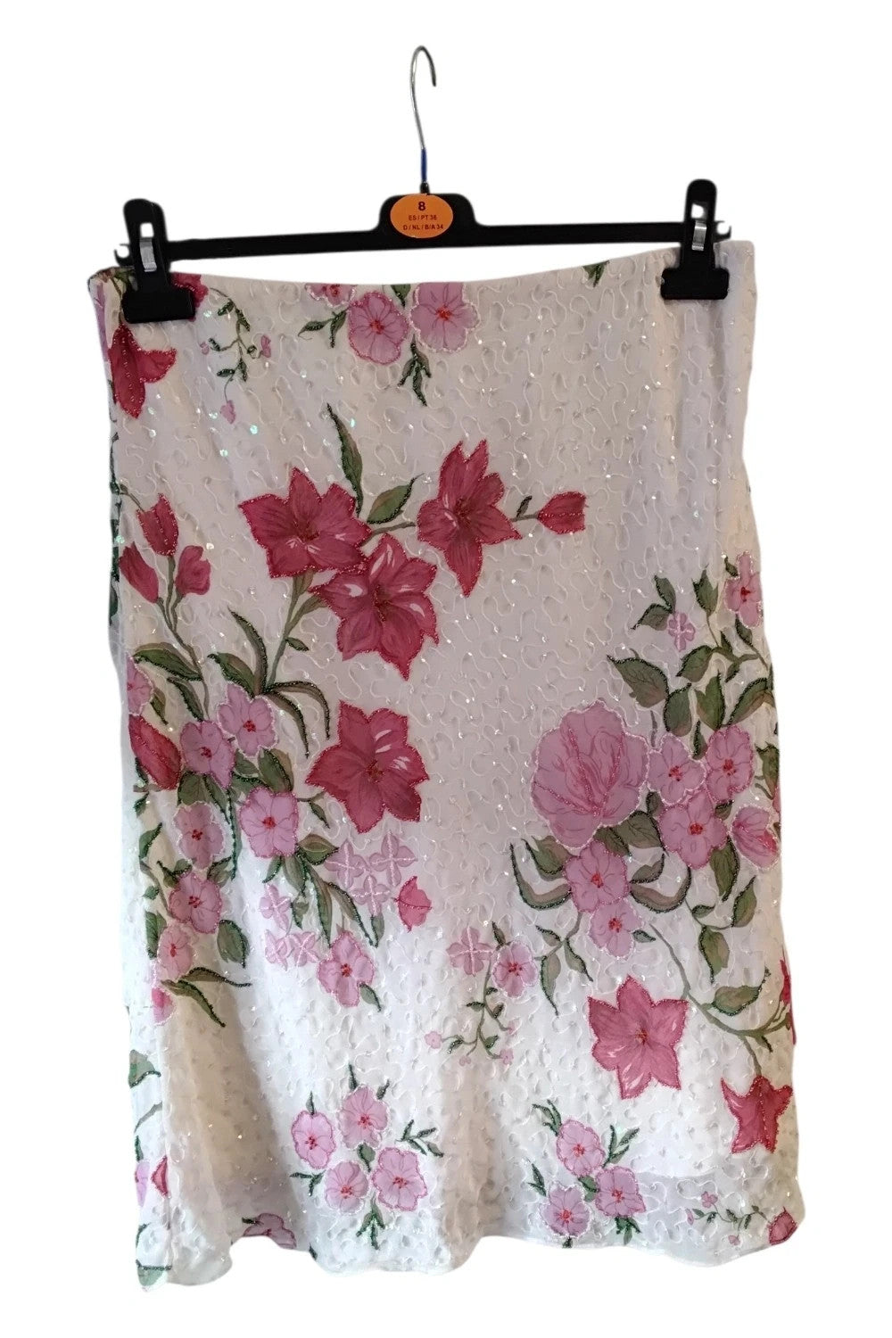Kaleidoscope Skirt Crean Print Sz 14 10155ANN