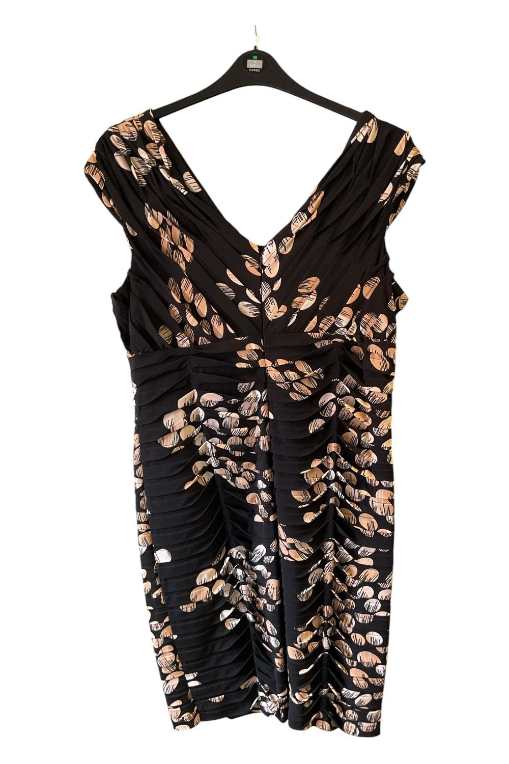 Gold Dress Black & beige print  size 18 10176MG