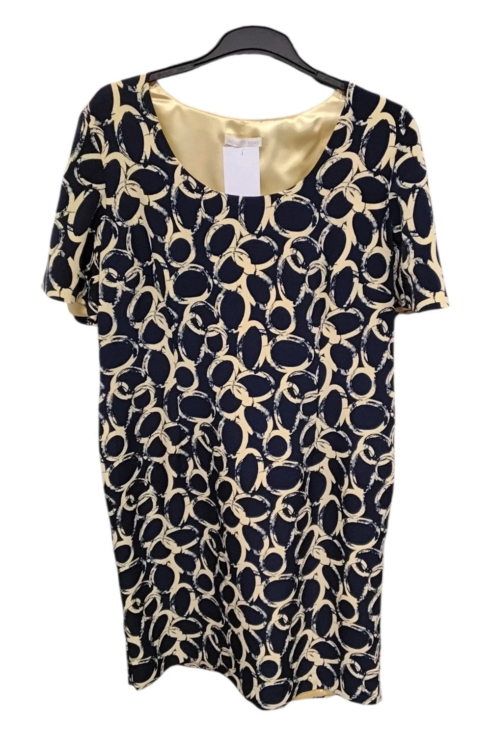 Jacques Vert Dress Navy&Yellow Sz One