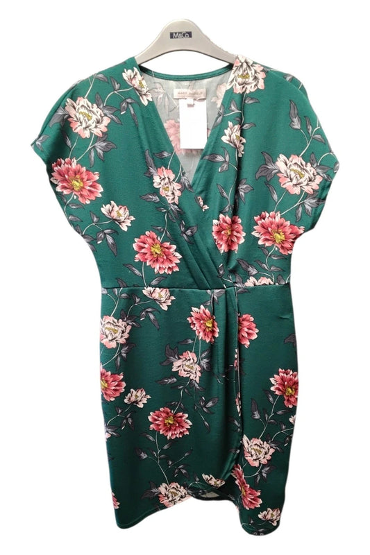 Marc Angelo Dress Green Print Sz 10 10204SHO