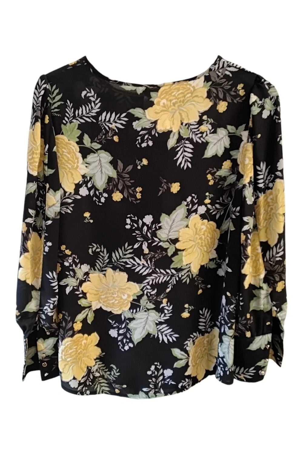 Anthology Top black floral print  size 12 10224ANN