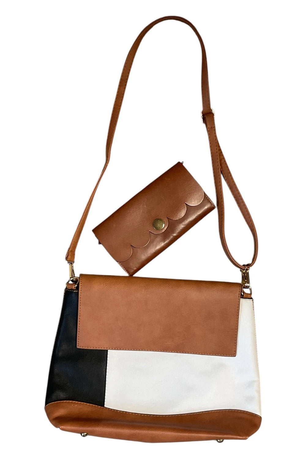 No brand bag with wallet brown  10037ANN