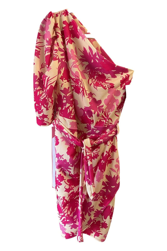 Parisian dress pink  print  size-s 10249OLK