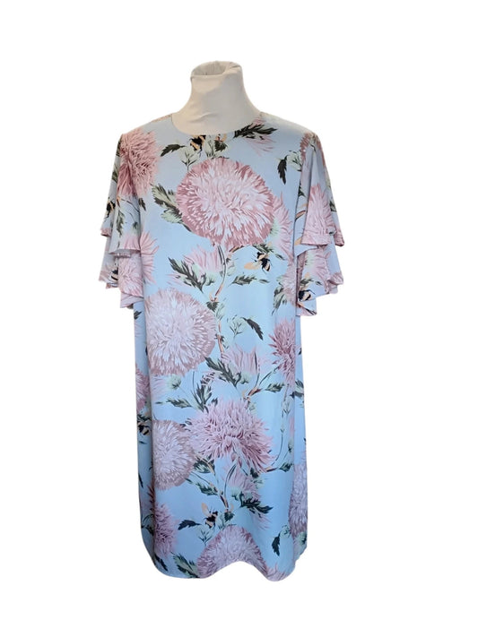 Warehouse Dress Blue Print Sz-12 10254MVE