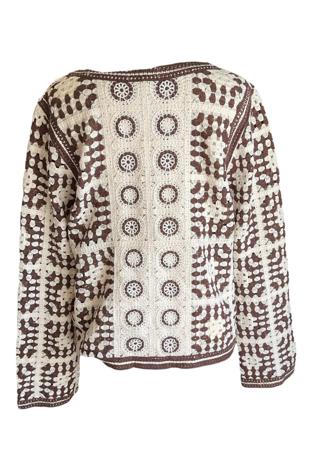 Wild Flower Cardigan brown and cream size-m/l 10260MRG