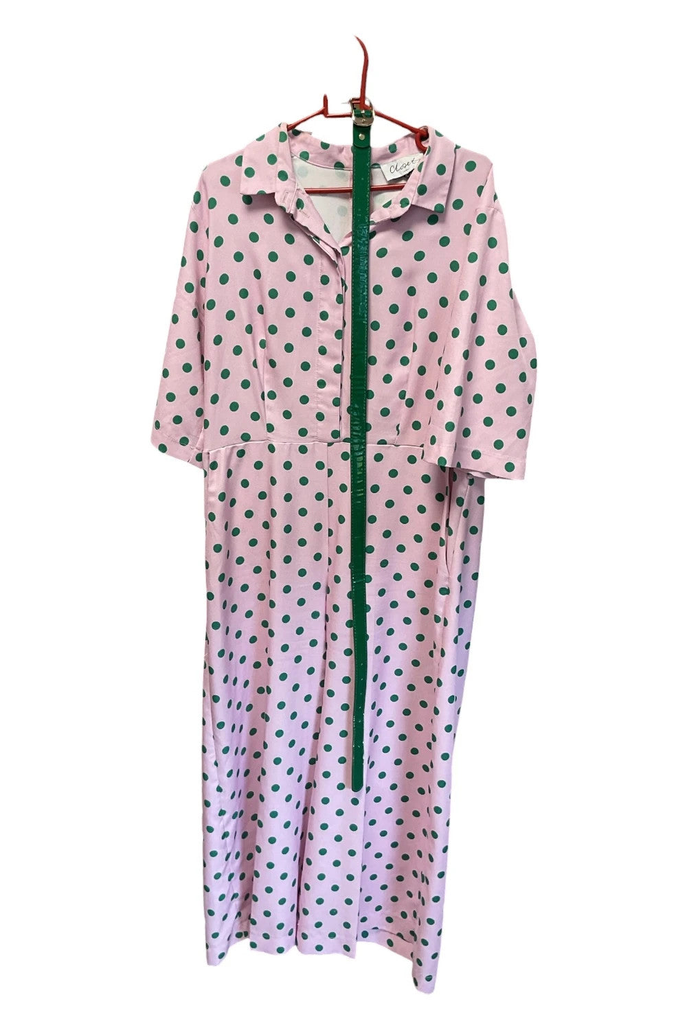 Closet Jumpsuit pink with green size-16 10272NIA