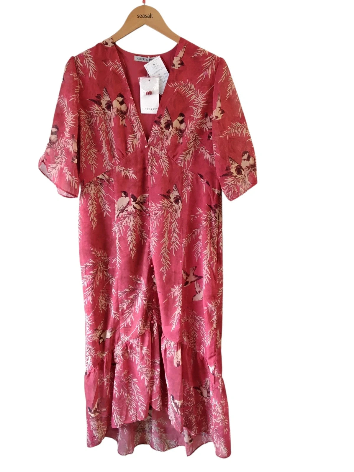 Hope & Ivy Dress Red Print Sz-16 10269NIA