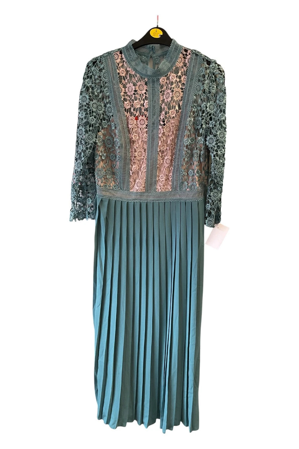 Little Mistress Dress teal and pink  maxi size-12 10307KMN