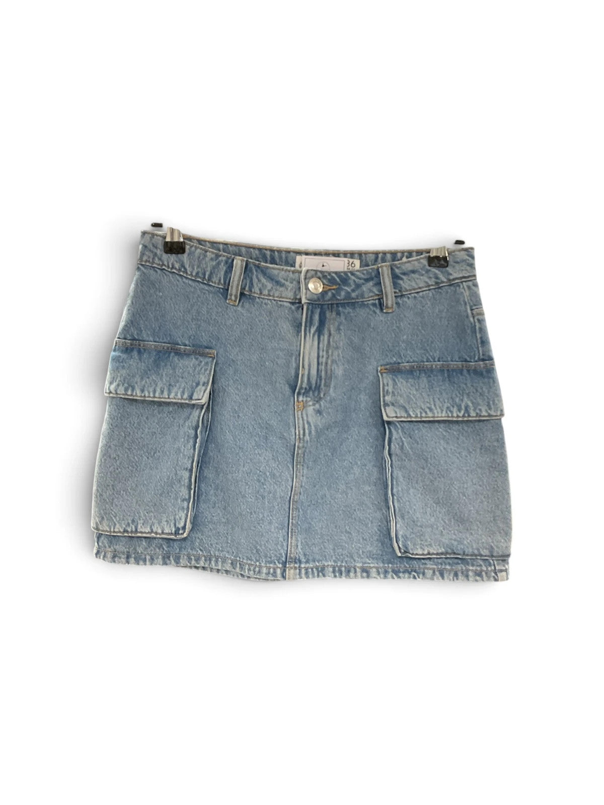 Stradivarius Blue Denim Mini Skirt Sz-8 10349OMD