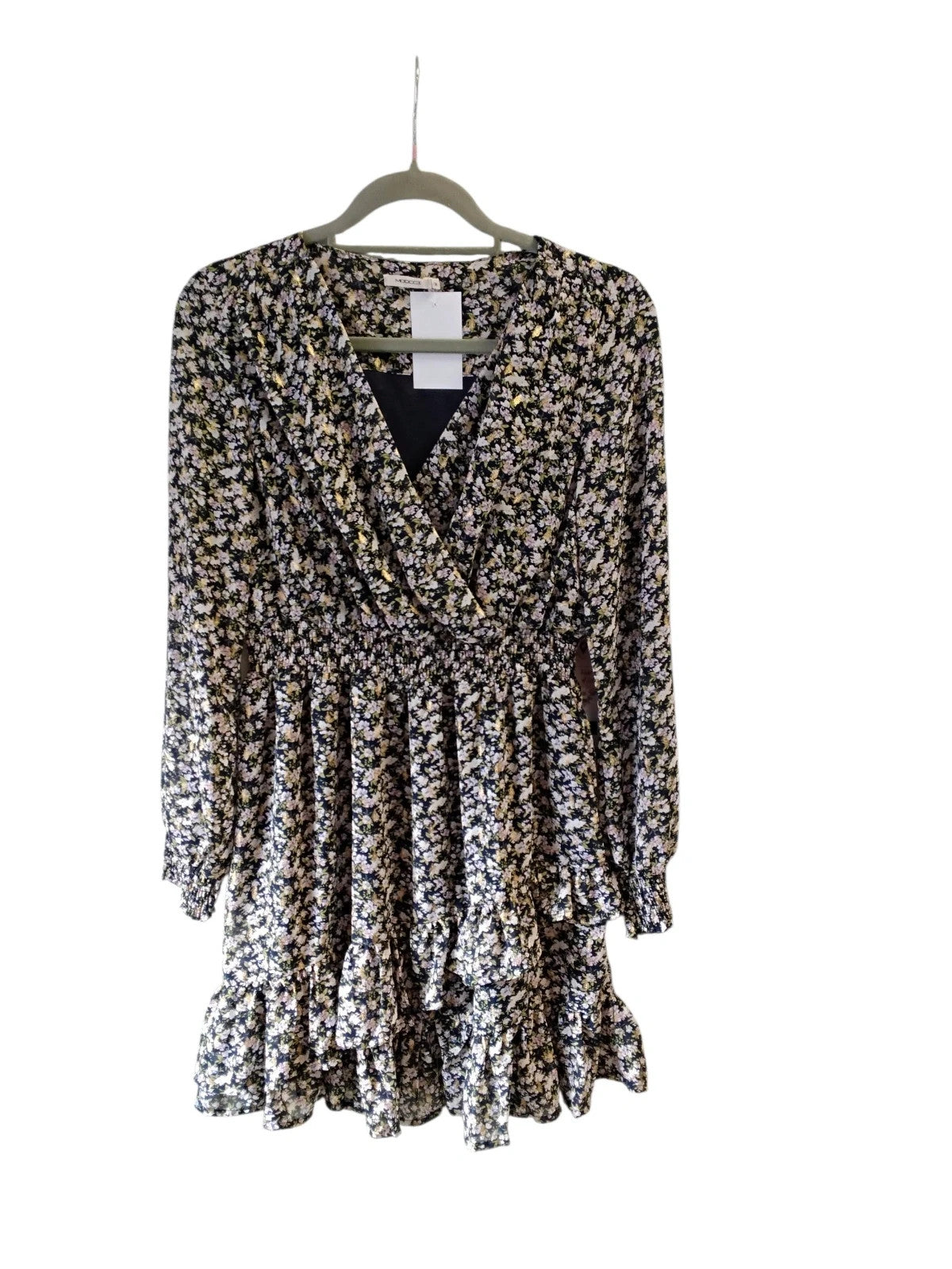 Moocci Dress Black Print Sz-M 10373LMO