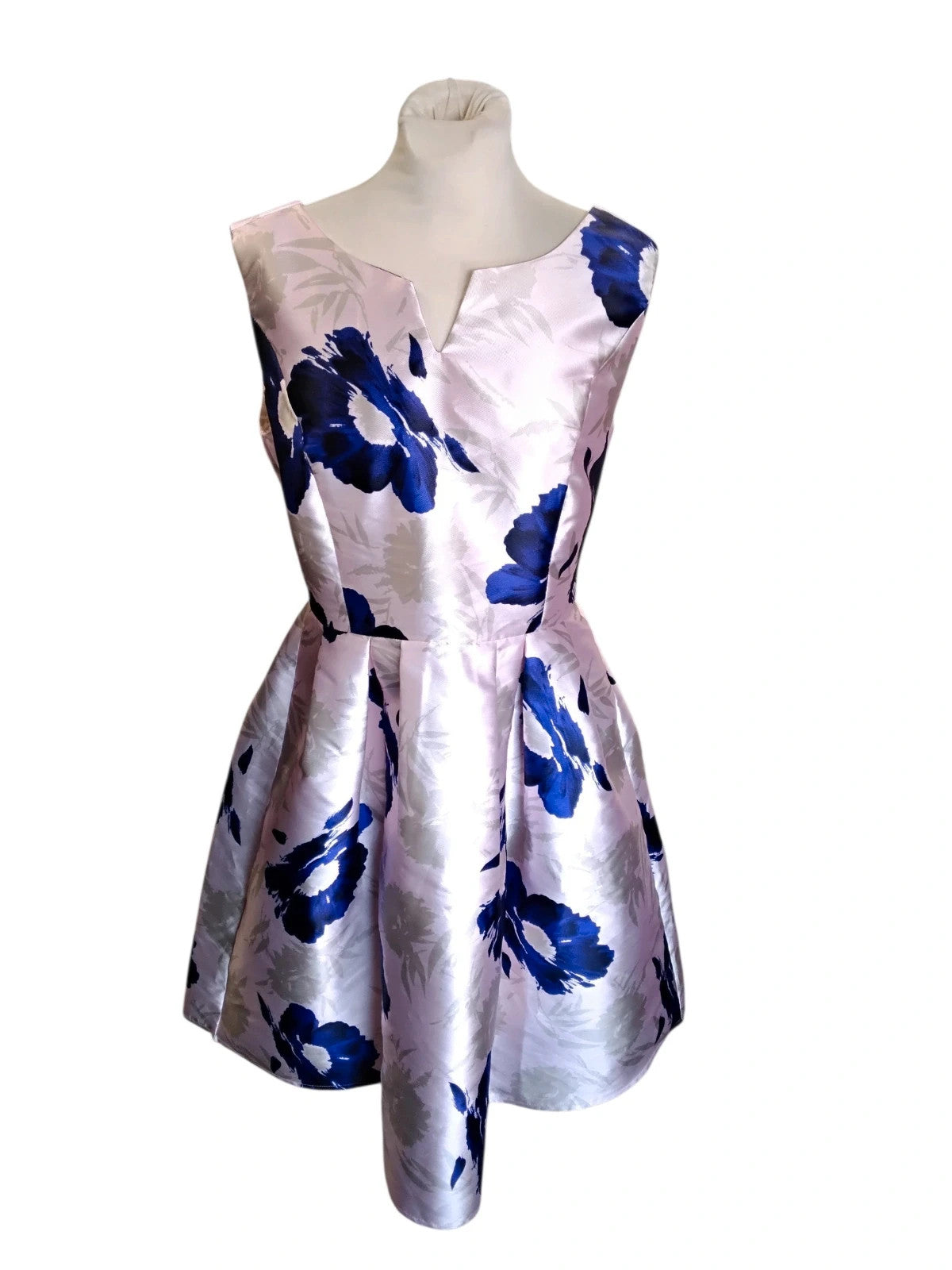 Jaune Rouge Dress Pink Print Sz-L 10382MQU